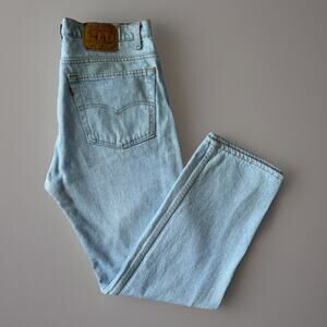Vintage Levis 505 Jeans 36 Blue 90s Workwear Light Wash Straight Leg Zip Fly